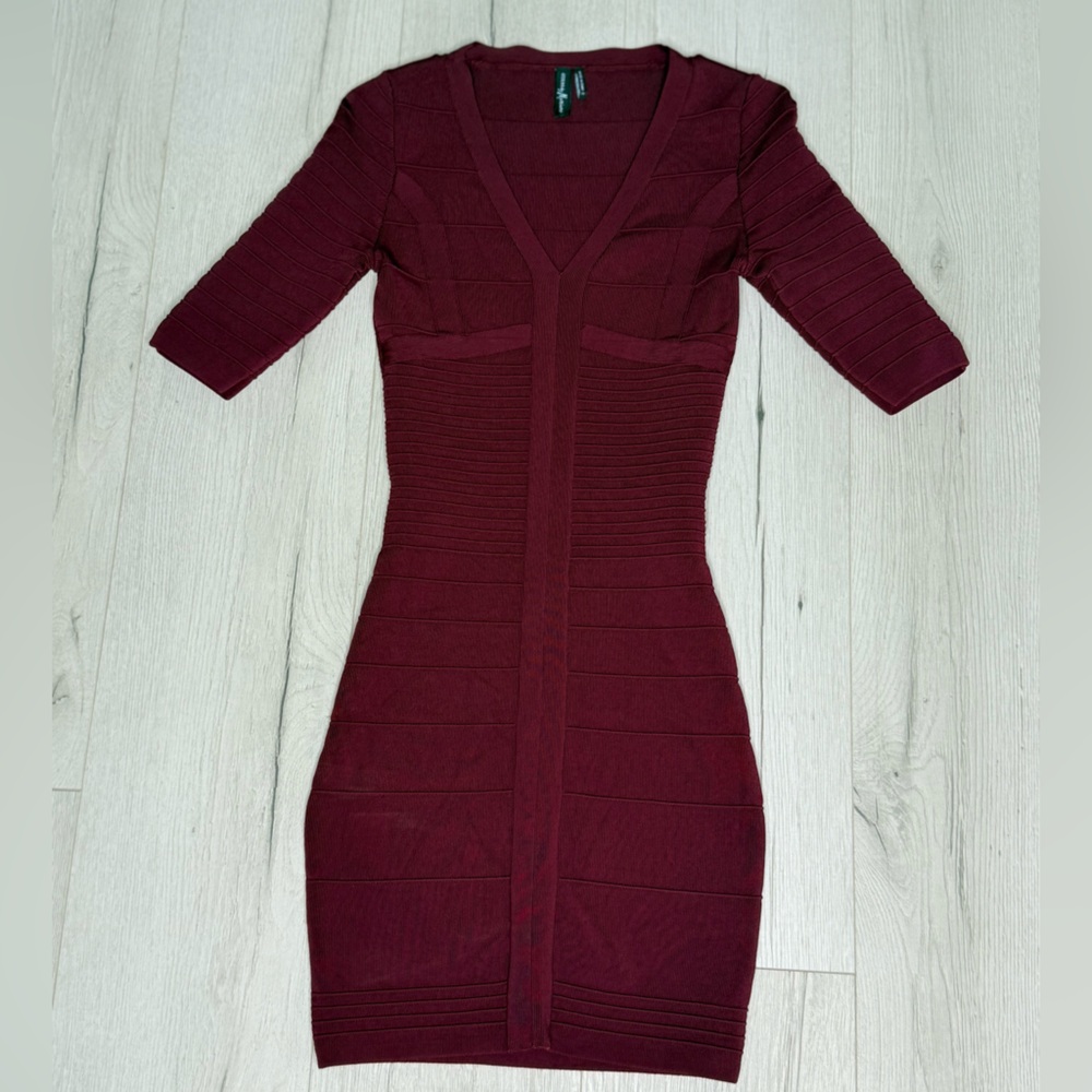 Guess by Marciano Deep Pink V-Neck Dress